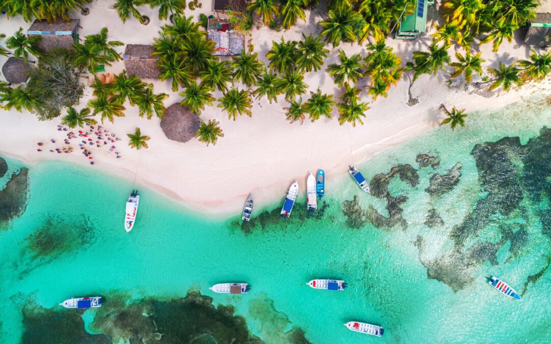 Aerial view of tropical beach. Saona island, Dominican republic Saona Island Tour 5